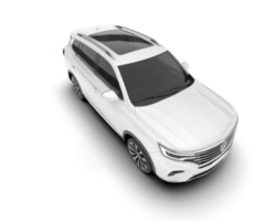 White SUV on transparent background. 3d rendering - illustration png