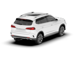White SUV on transparent background. 3d rendering - illustration png