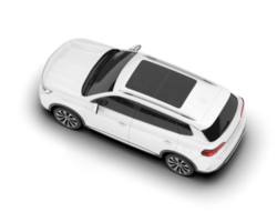 White SUV on transparent background. 3d rendering - illustration png