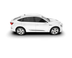 White SUV on transparent background. 3d rendering - illustration png