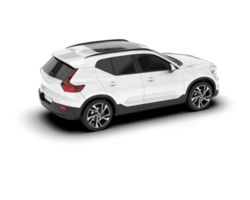 White SUV on transparent background. 3d rendering - illustration png