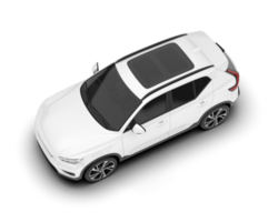 White SUV on transparent background. 3d rendering - illustration png