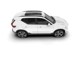 White SUV on transparent background. 3d rendering - illustration png