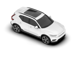 White SUV on transparent background. 3d rendering - illustration png