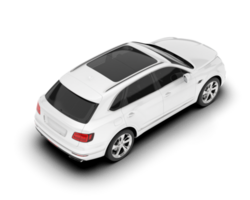 White SUV on transparent background. 3d rendering - illustration png