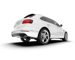 White SUV on transparent background. 3d rendering - illustration png