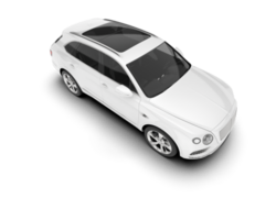 White SUV on transparent background. 3d rendering - illustration png