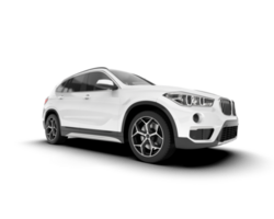 White SUV on transparent background. 3d rendering - illustration png