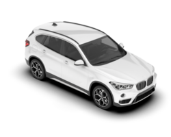 White SUV on transparent background. 3d rendering - illustration png