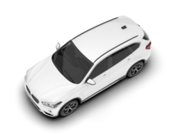 White SUV on transparent background. 3d rendering - illustration png