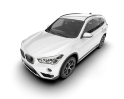 White SUV on transparent background. 3d rendering - illustration png