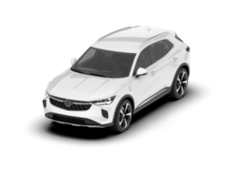 White SUV on transparent background. 3d rendering - illustration png