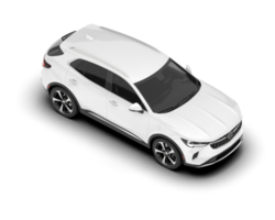 White SUV on transparent background. 3d rendering - illustration png