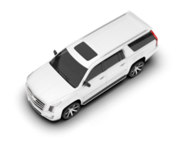 White SUV on transparent background. 3d rendering - illustration png