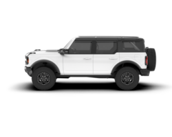 White SUV on transparent background. 3d rendering - illustration png