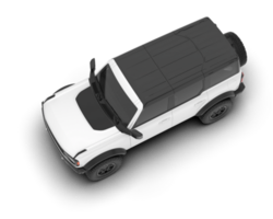 White SUV on transparent background. 3d rendering - illustration png