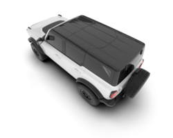 White SUV on transparent background. 3d rendering - illustration png