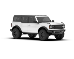 White SUV on transparent background. 3d rendering - illustration png