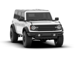 White SUV on transparent background. 3d rendering - illustration png