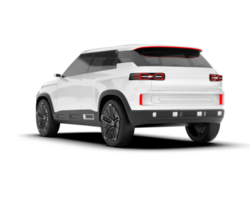 White SUV on transparent background. 3d rendering - illustration png