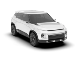 White SUV on transparent background. 3d rendering - illustration png