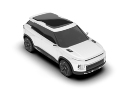 White SUV on transparent background. 3d rendering - illustration png