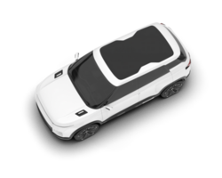 White SUV on transparent background. 3d rendering - illustration png