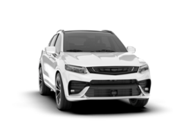 White SUV on transparent background. 3d rendering - illustration png