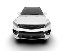 White SUV on transparent background. 3d rendering - illustration png