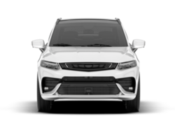 White SUV on transparent background. 3d rendering - illustration png