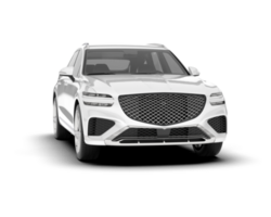 White SUV on transparent background. 3d rendering - illustration png