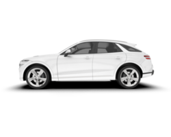 White SUV on transparent background. 3d rendering - illustration png