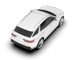 White SUV on transparent background. 3d rendering - illustration png
