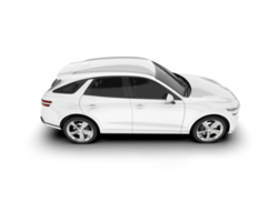 White SUV on transparent background. 3d rendering - illustration png