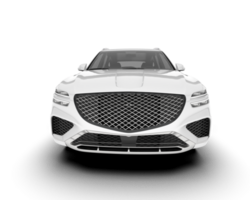 White SUV on transparent background. 3d rendering - illustration png