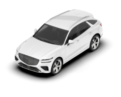 White SUV on transparent background. 3d rendering - illustration png