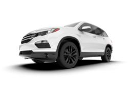 White SUV on transparent background. 3d rendering - illustration png