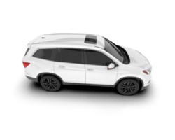 White SUV on transparent background. 3d rendering - illustration png