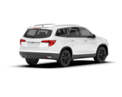White SUV on transparent background. 3d rendering - illustration png