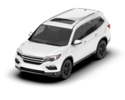 White SUV on transparent background. 3d rendering - illustration png