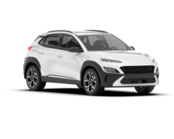 White SUV on transparent background. 3d rendering - illustration png