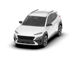 White SUV on transparent background. 3d rendering - illustration png