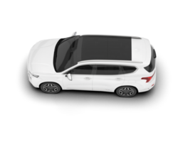 White SUV on transparent background. 3d rendering - illustration png