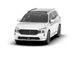 White SUV on transparent background. 3d rendering - illustration png