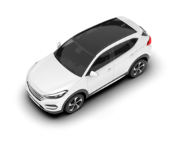 White SUV on transparent background. 3d rendering - illustration png