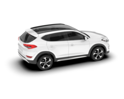 White SUV on transparent background. 3d rendering - illustration png