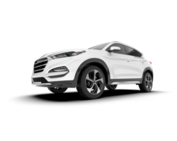 White SUV on transparent background. 3d rendering - illustration png