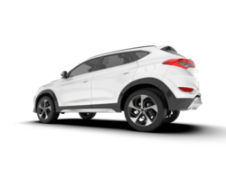 White SUV on transparent background. 3d rendering - illustration png