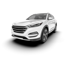 White SUV on transparent background. 3d rendering - illustration png