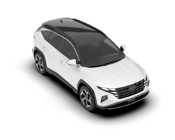 White SUV on transparent background. 3d rendering - illustration png